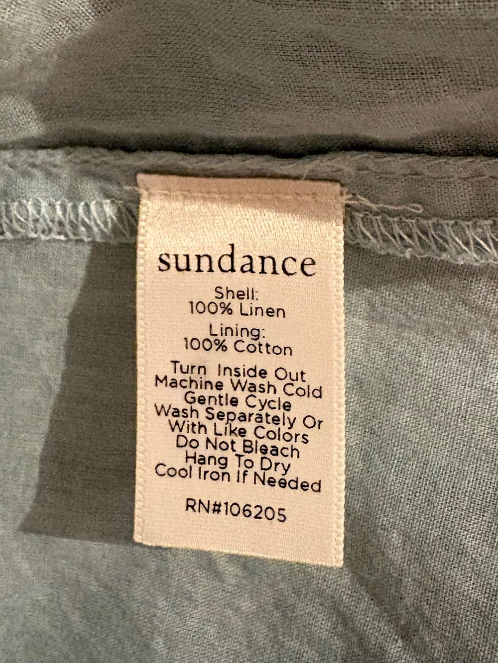 Sundance Sage Green Linen & Cotton Dress with Side Pockets - Picture 4 of 8